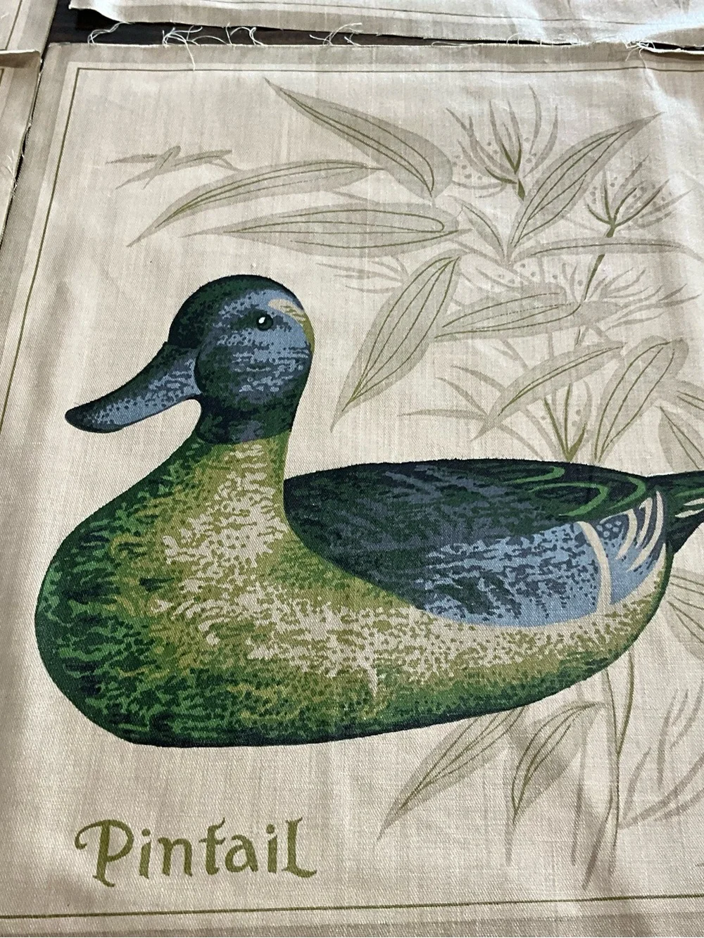 Vintage Lot of 4 Duck Bird Panels 11”x13” Crafting Squares Goose Pintail